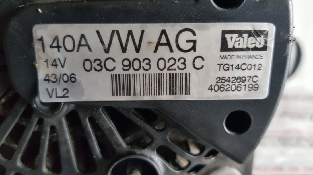 Alternator Valeo original 140A Audi A1 8X 1.4 TFSi 122 / 185cp 03C903023C
