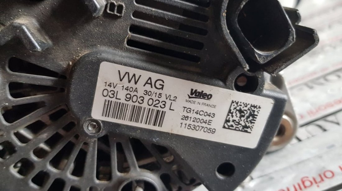 Alternator Valeo original 140A Audi A3 2.0 TDI 110/136/143/150/184cp 03L903023L
