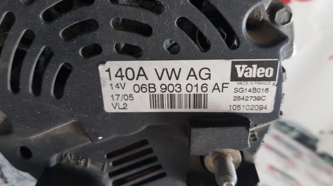 Alternator Valeo original 140A Audi A4 B6 2.0i 130cp 06B903016AF