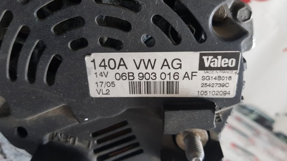 Alternator Valeo original 140A Audi A4 B7 1.6i 102cp 06B903016AF