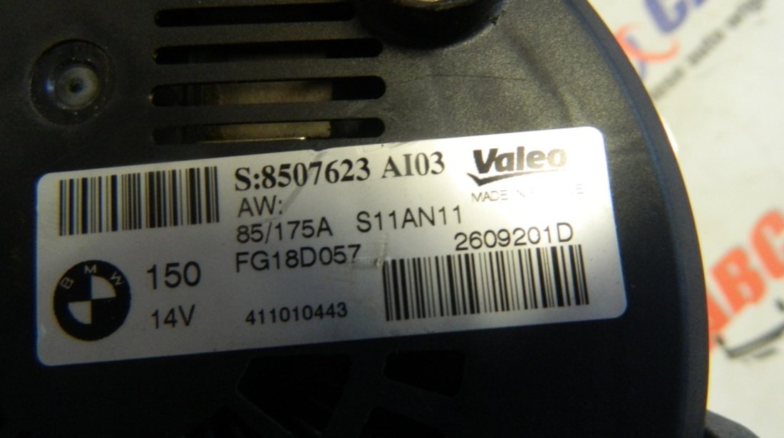 Alternator Valeo Seria 3 E90 318TDI 14V 85/175A Cod: 8507623AI03 model 2011