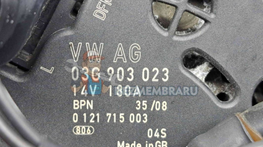 Alternator Volkswagen Passat B6 (3C2) [Fabr 2005-2010] 03G903023 2.0 TDI CBAB 103KW 140CP