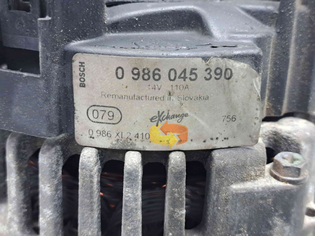 Alternator Volkswagen Polo (6R) [Fabr 2009-2016] 0986045390 1.2 TDI CFWA 55KW / 75CP 1.2 TDI CFWA 55KW / 75CP