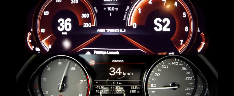 Ambele sunt limuzine de lux cu motoare uriase sub capota. Acest test de acceleratie poate avea un singur castigator Ambele sunt limuzine de lux cu motoare uriase sub capota. Acest test de acceleratie poate avea un singur castigator
