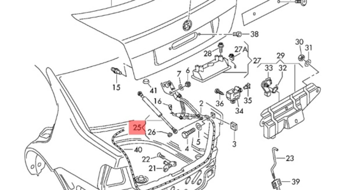 Amortizoare capota portbagaj Skoda Superb (3U4) Berlina 2005 1.9 TDI SKODA SUPERB (3U4) [ 2001 - 2008 ] OEM 3B5827550G