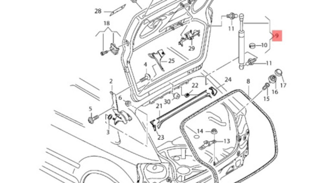 Amortizor Audi A3 (8P) Hatchback 2005 2.0 TDI OEM 8P4827552B