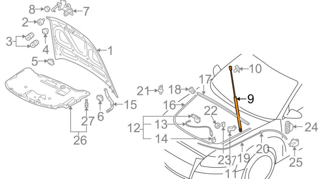 Amortizor Capota Maxgear Audi A6 C6 2004-2011 12-0150