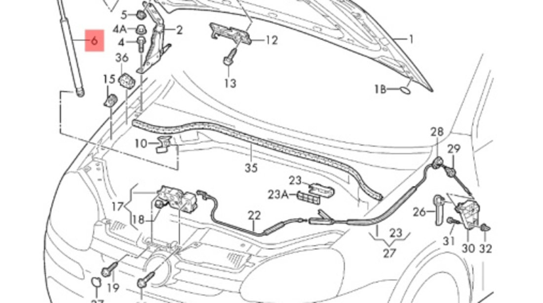 Amortizor capota Volkswagen Golf 5 (1K5) Combi 2009 OEM 1K0823359A