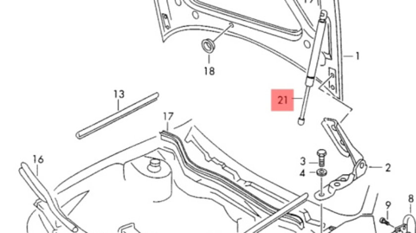 Amortizor haion Audi A3 8L coupe 2001 2002 2003 OEM 8L0823359