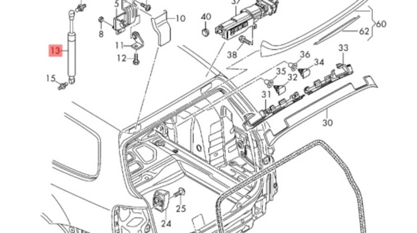 Amortizor haion Volkswagen Passat B7 (365) Variant 2011 2.0 TDI OEM 3AF827550B