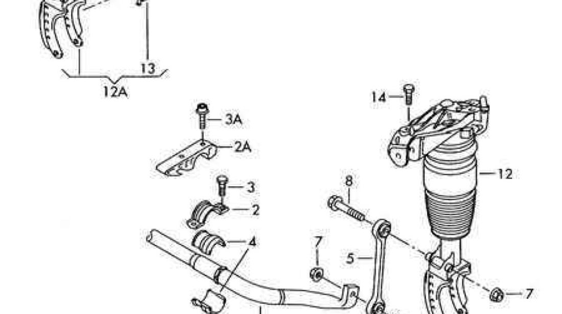 Amortizor +perna aer punte fata Vw Touareg VW OE 7L6616040