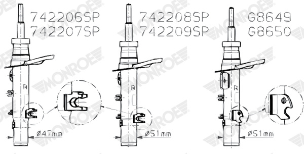 Amortizor punte fata (MONG8649 MONROE) Citroen,OPEL,VAUXHALL