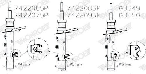 Amortizor punte fata (MONG8649 MONROE) Citroen,OPEL,VAUXHALL