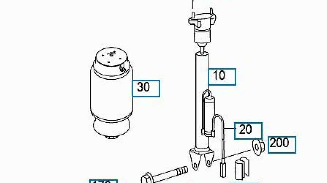 Amortizor punte spate fara perna aer Mercedes GL (poz.10) BILSTEIN 1643201231