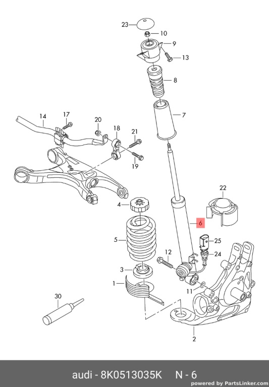 Amortizor spate Audi A4 B8 2.0 TDI CAG Sedan 2009 OEM 8K0513035K
