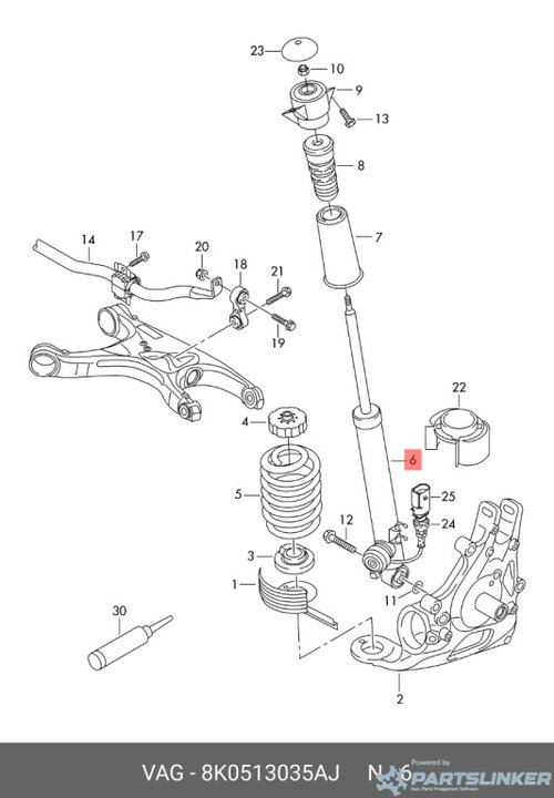 Amortizor spate Audi A4 B8 (8K) Avant 2011 2.0 TDI OEM 8K0513035AJ