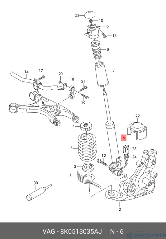 Amortizor spate Audi A4 B8 (8K) Avant 2011 2.0 TDI OEM 8K0513035AJ