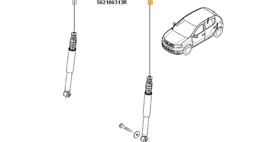 AMORTIZOR SPATE Logan II RENAULT 562106313R <br>