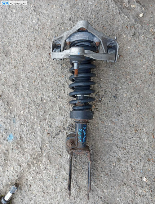Amortizor Telescop cu Arc și Flansa Stanga Fata Volkswagen Touareg 7L 2.5 TDI 2002 - 2010 Cod 7L641...