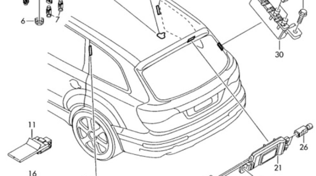 Amplificator antena Audi Q7 (4LB) 2008 BUG AUDI Q7 (4LB) [ 2006 - 2016 ] OEM 4L0035225J