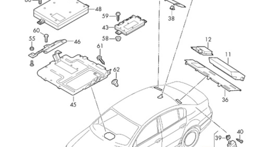 Amplificator antena FM Volkswagen Passat B6 berlina cod 3C9035552A OEM 3C9035552A