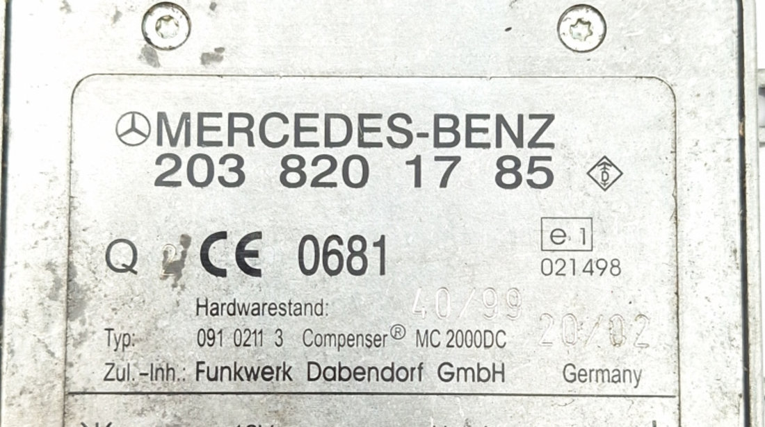 Amplificator Antena Mercedes-Benz C-CLASS (W203) 2000 - 2007 2038201785, 203 820 17 85, 09102113, 091 0211 3, E1021498