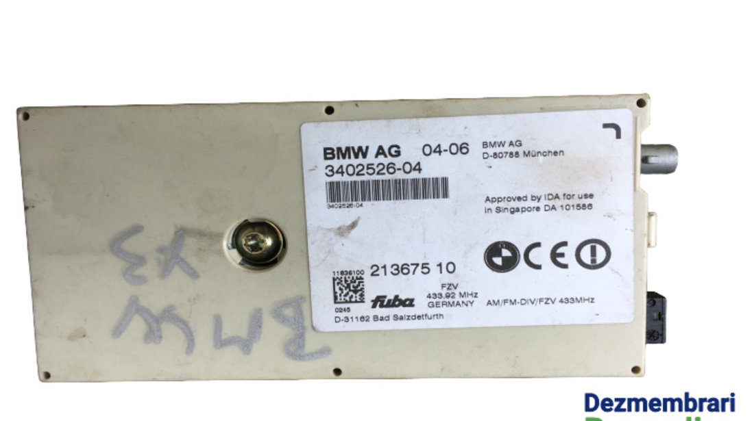 Amplificator antena radio Cod: 3402526 BMW X3 E83 [2003 - 2006] Crossover 2.0 d MT (150 hp)