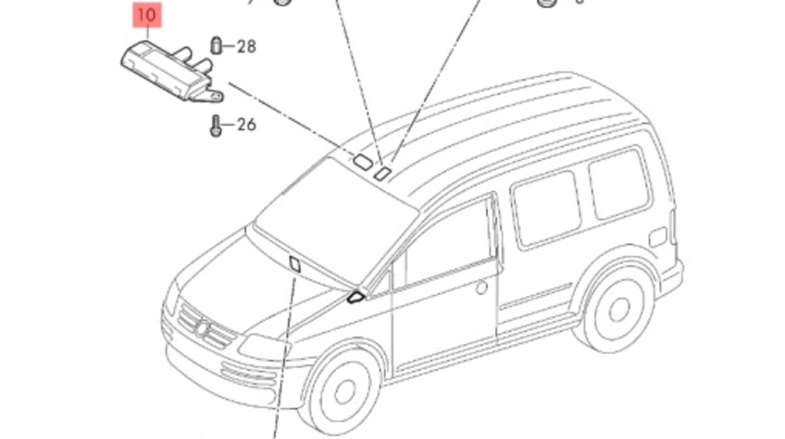 Amplificator antena Volkswagen Caddy (2KB) 2006 1.9 TDI OEM 2K0035577B