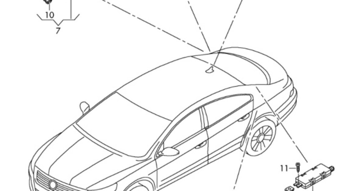 Amplificator antena Volkswagen Passat CC (357) DSG 2.0 tdi CBB B 2009 VOLKSWAGEN PASSAT CC (357) [ 2008 - 2012 ] OEM 3C8035552A