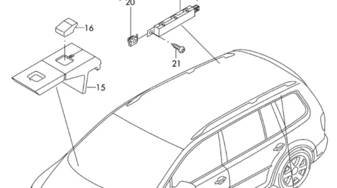 Amplificator antena Volkswagen Touran (1T3) Monovolum 2014 1.6 TDI VOLKSWAGEN TOURAN (1T3) [ 2010 - 2015 ] OEM 1T0035577AC