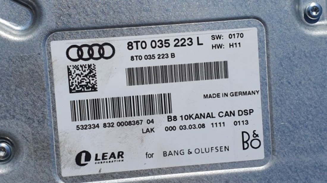 Amplificator Audi Bang & Olufsen Audi A4 B8 A5 Q5 2008 2009 2010