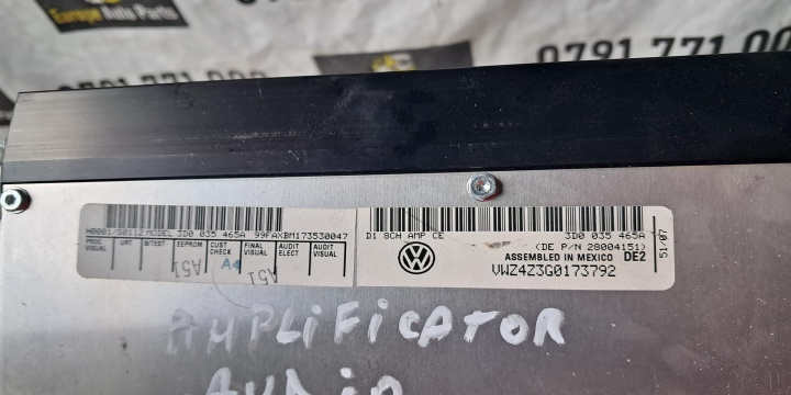 Amplificator audio 3D0035465A Volkswagen VW Phaeton [facelift] [2008 - 2010] Sedan 3.0 TD 4Motion AT (233 hp) Cod motor CARA , cod cutie JSH , cod culoare LO41