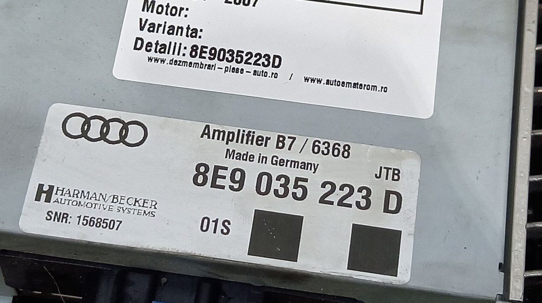 AMPLIFICATOR AUDIO AUDI A4 A4 - (2004 2007)