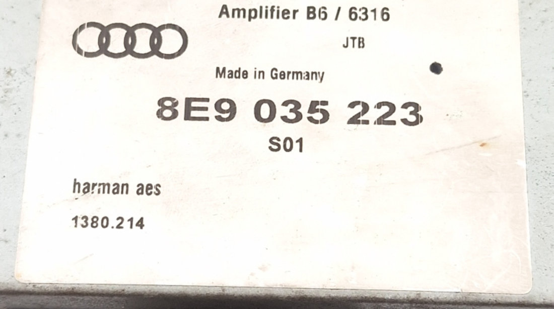 Amplificator Audio Audi A4 B6 (8E) 2000 - 2004 8E9035223, 8E9 035 223, 8E9035223S01, HS6316