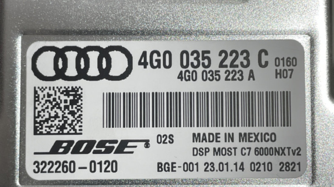 Amplificator audio Audi A6 C7 Avant 3.0TDI Quattro Automat sedan 2015 (4G0035223C)