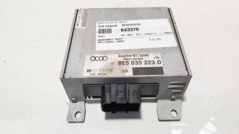 Amplificator audio, cod 8E5035223D, Audi A4 (8EC, B7) (id:643370)