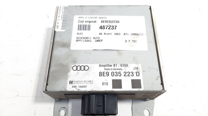 Amplificator audio, cod 8E9035223D, Audi A4 Cabriolet (8H7) (idi:487237)