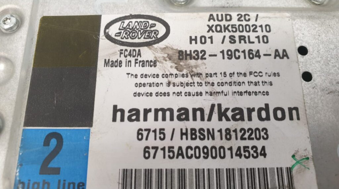 Amplificator Audio Harman Kardon, Range Rover Sport, 8H3219C164AA, 6715HBSN1812203