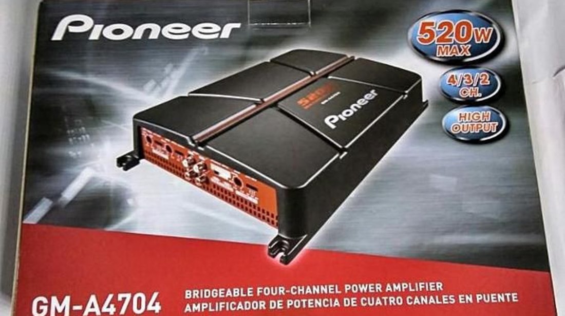 Amplificator auto Pioneer GM-A4704, 4 canale, 520 W