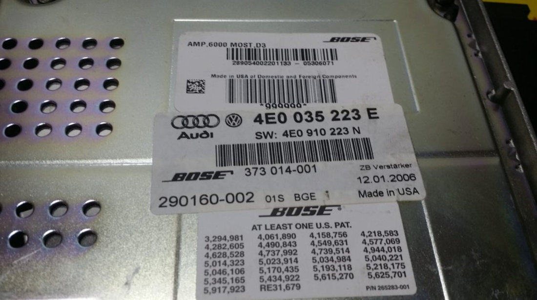 Amplificator bose Audi 4E0035223E, 4E0 035 223 E