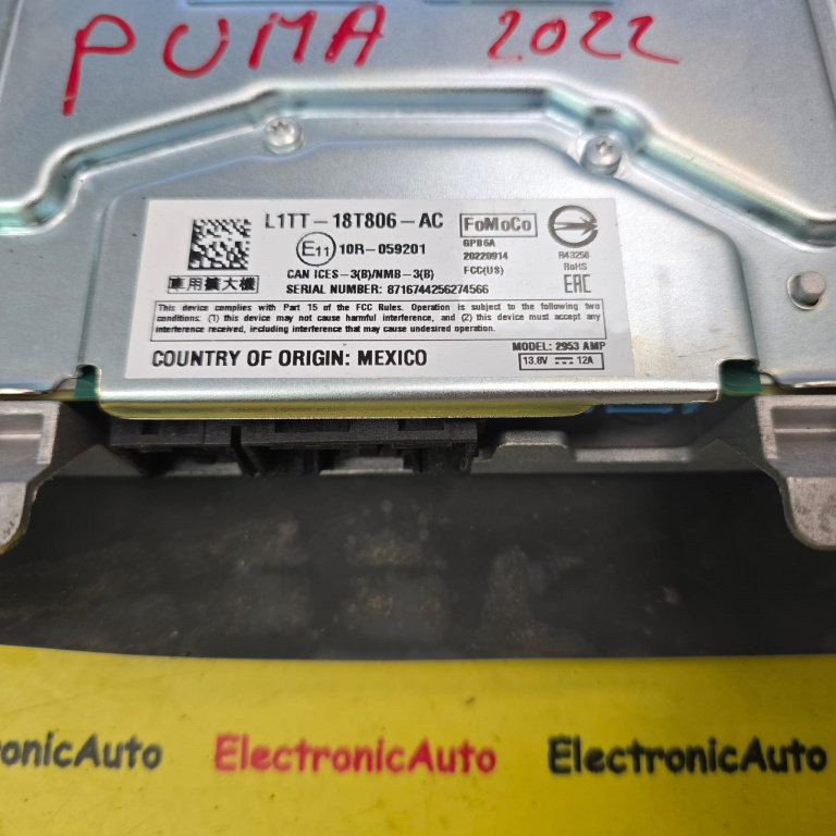 Amplificator SUNET, Audio FORD PUMA, L1TT18T806AC, GPB6A,