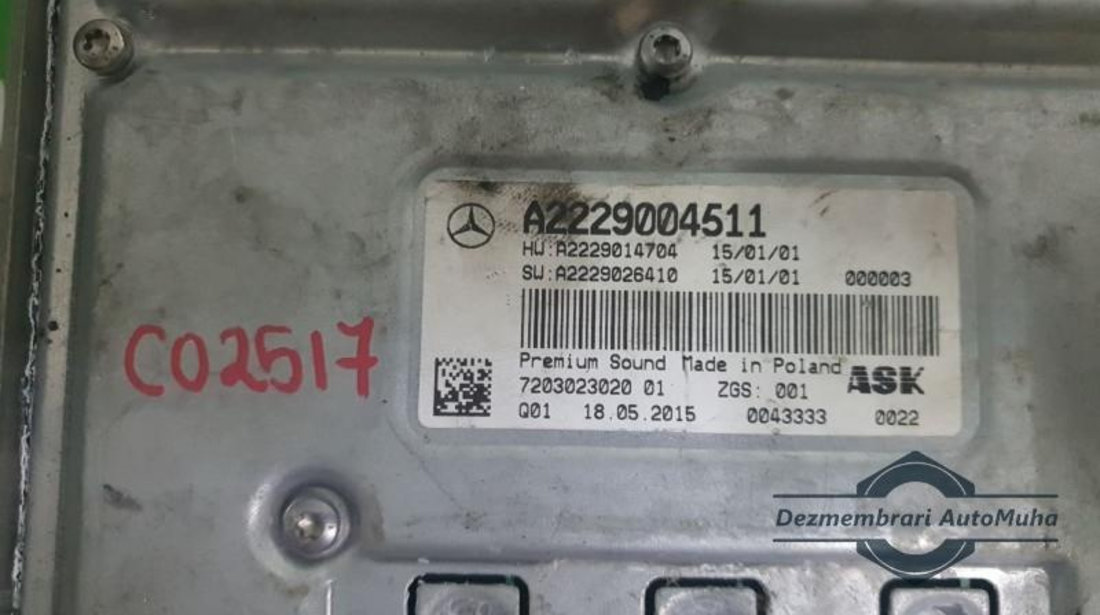 Amplificator sunet Mercedes S-Class (2014->) [W222] a2229004511