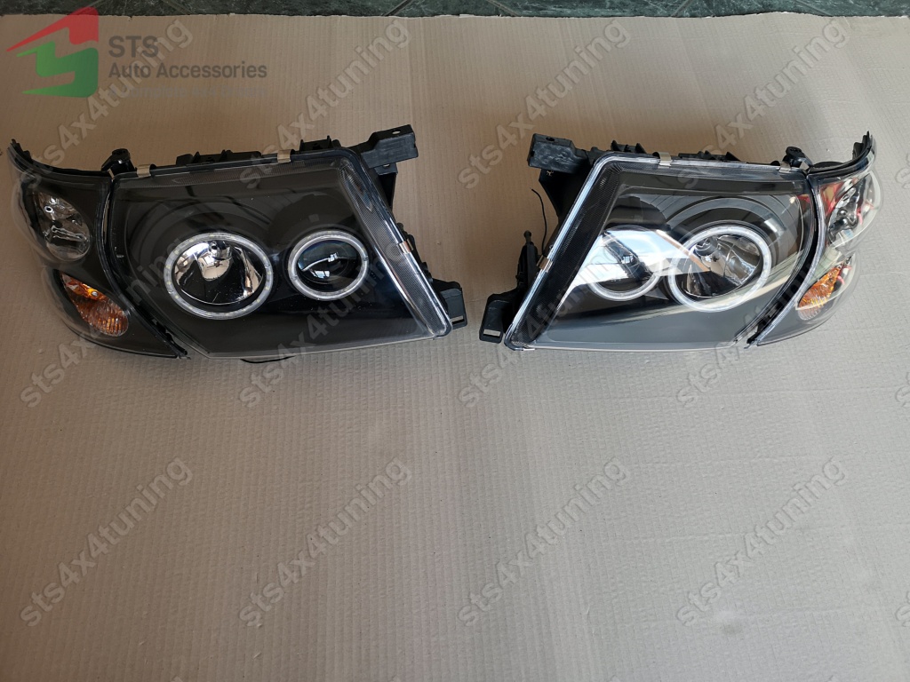ANGEL EYE FARURI + SEMNALIZARE NISSAN PATROL Y61 1998-2004 CU LUPA BK