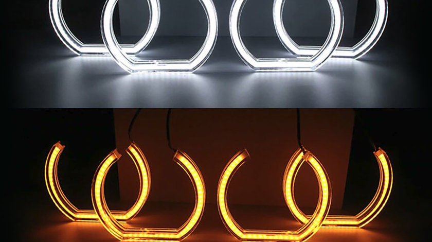 ANGEL EYES LED 3D CU SEMNALIZARE BMW SERIA 3 (08-14)