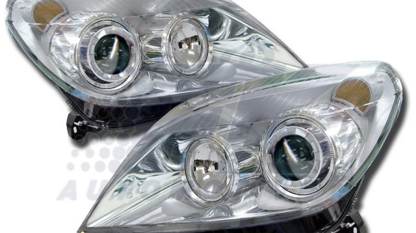 ANGEL EYES OPEL ASTRA H - FARURI OPEL ASTRA H FUNDAL CROM SAU BLACK