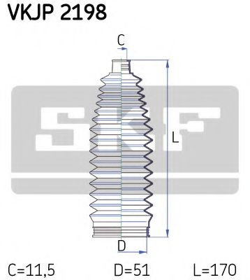 Ansamblu burduf, directie FORD TOURNEO CONNECT (2002 - 2016) SKF VKJP 2198 piesa NOUA