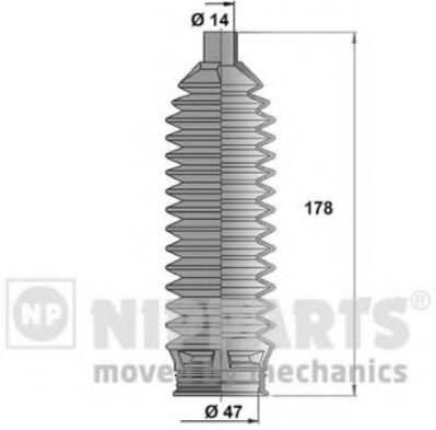 Ansamblu burduf, directie HYUNDAI ACCENT II limuzina (LC) (1999 - 2006) NIPPARTS J2840504 piesa NOUA