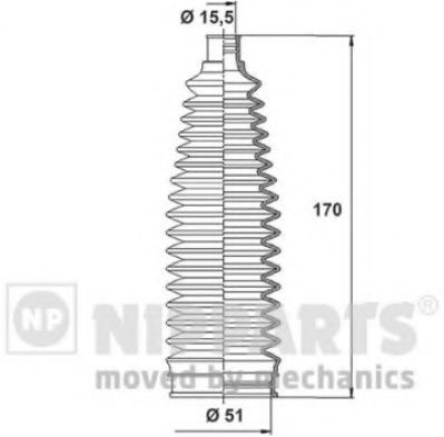 Ansamblu burduf, directie MAZDA 3 (BK) (2003 - 2009) NIPPARTS N2843024 piesa NOUA