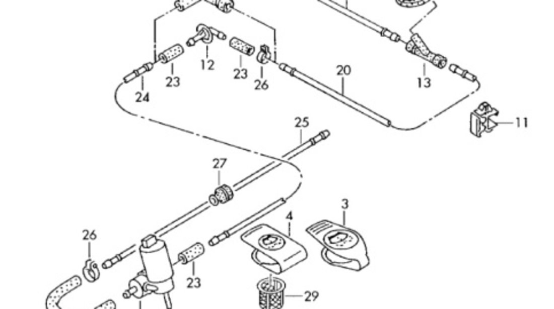 Ansamblu duze spalator parbriz Skoda Fabia (6Y2) Hatchback 1.2 6v BMD 2005 SKODA FABIA (6Y2) [ 1999 - 2008 ] OEM 3B0955985