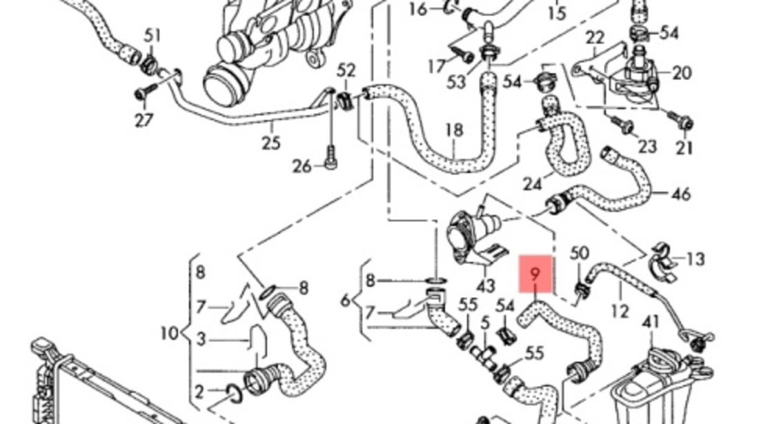 Ansamblu furtun racire 8K0121109 Audi A5 (8T3) Sportback Coupe 2009 OEM 8K0121109Q